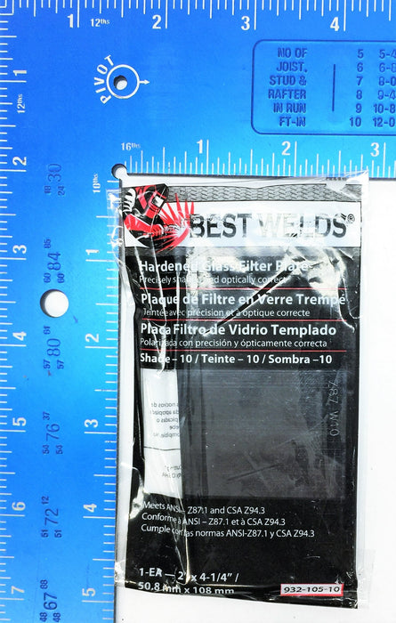 Best Welds Hardened Glass Shade 10 Filter Plate 932-105-10 [Lot of 3] NOS