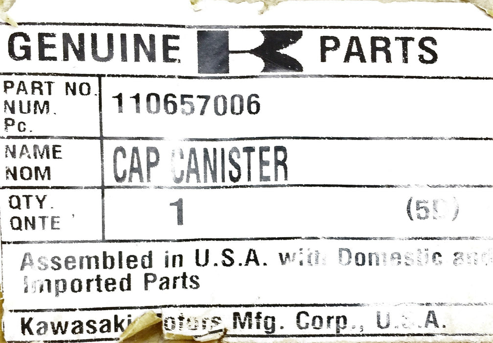 Kawasaki Canister Cap 110657006 NOS