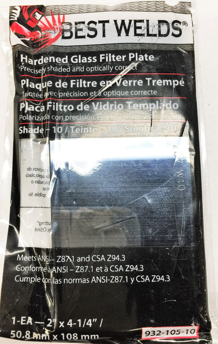 Best Welds Hardened Glass Shade 10 Filter Plate 932-105-10 [Lot of 3] NOS