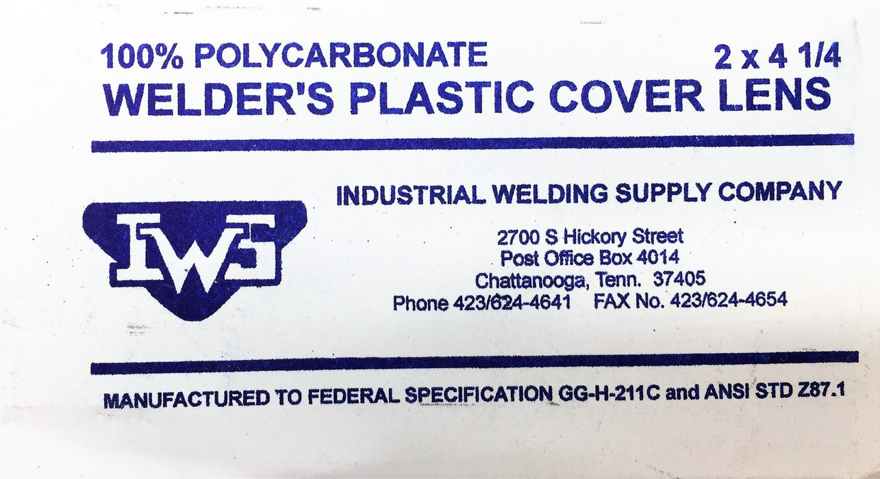 IWS Polycarbonate 2" x 4-1/4" Clear Welders Plastic Cover Lens [Lot of 3] NOS