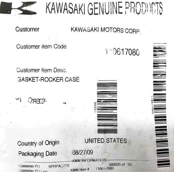 Kawasaki Rocker Case Gasket 11061-7080 (110617080) [Lot of 4] NOS