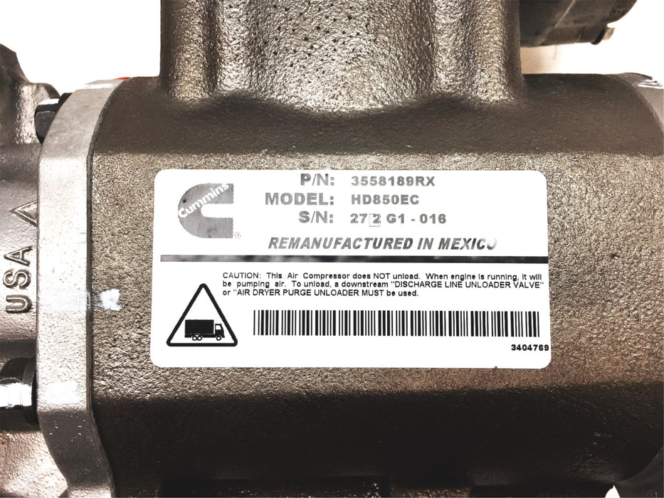 Cummins HD850EC Air Compressor 3558189RX NOS