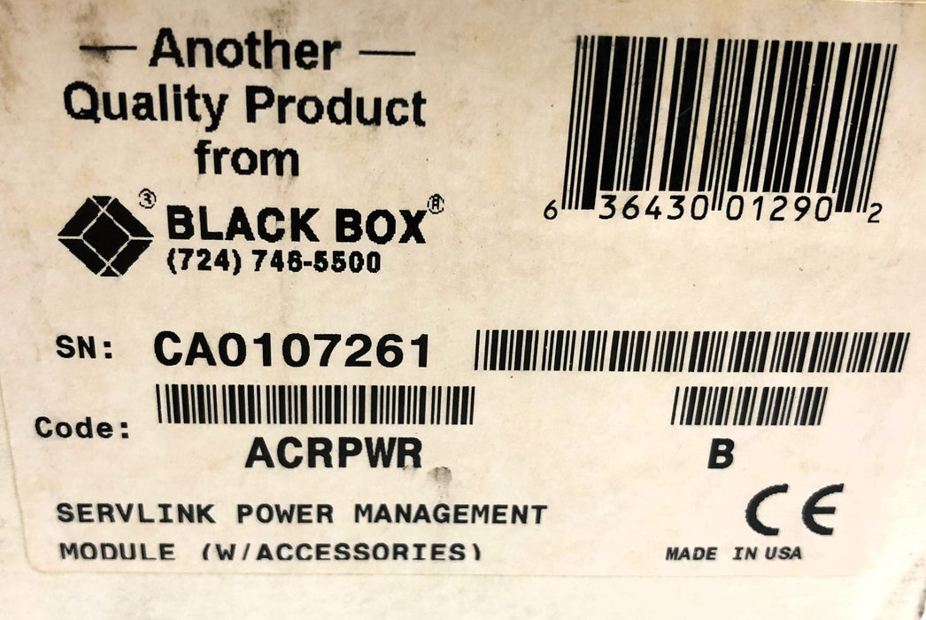 Black Box Power Management Module W/ Accessories 530-014-004 (ACRPWR) NOS