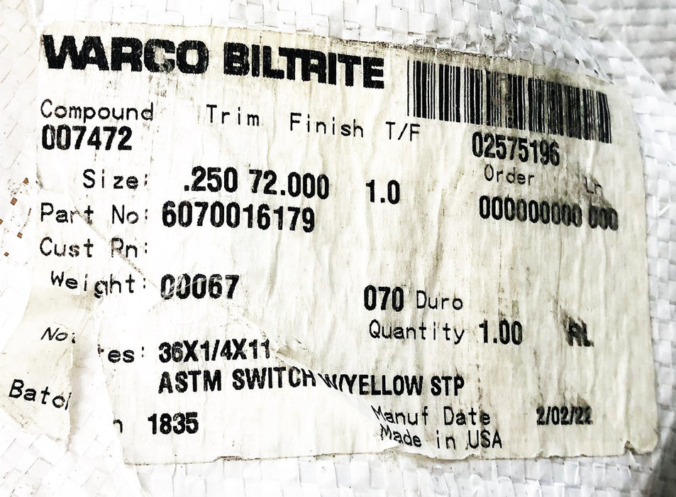 Warco Biltrite 145X36-1/2 Inch Rubber Mat 6070016179 NOS