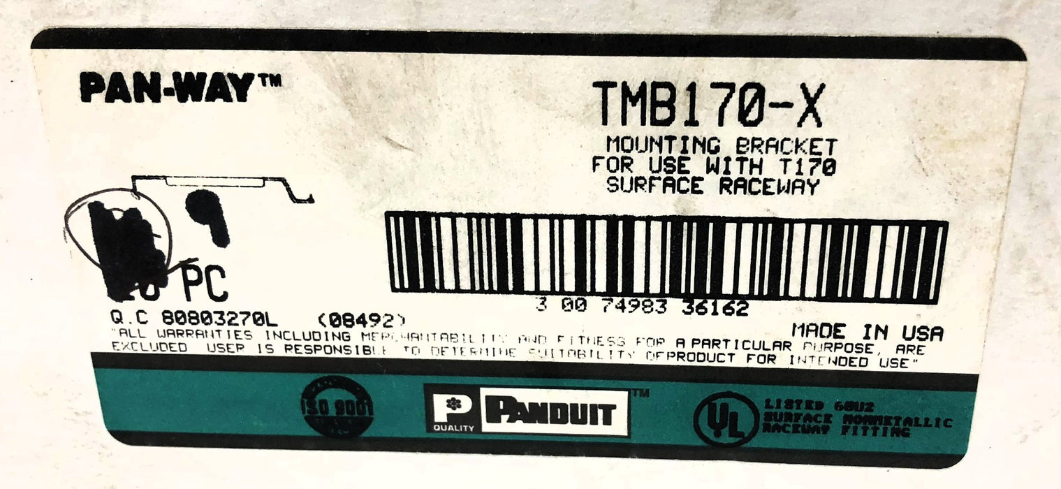 Panduit Pan-Way Box of (9) Mounting Brackets TMB170 (TMB170-X) NOS