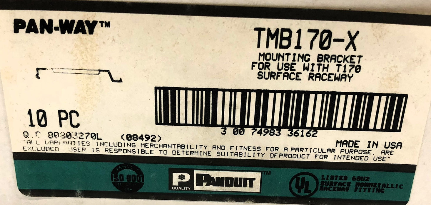 Panduit Pan-Way Box of (10) Mounting Brackets TMB170 (TMB170-X) NOS
