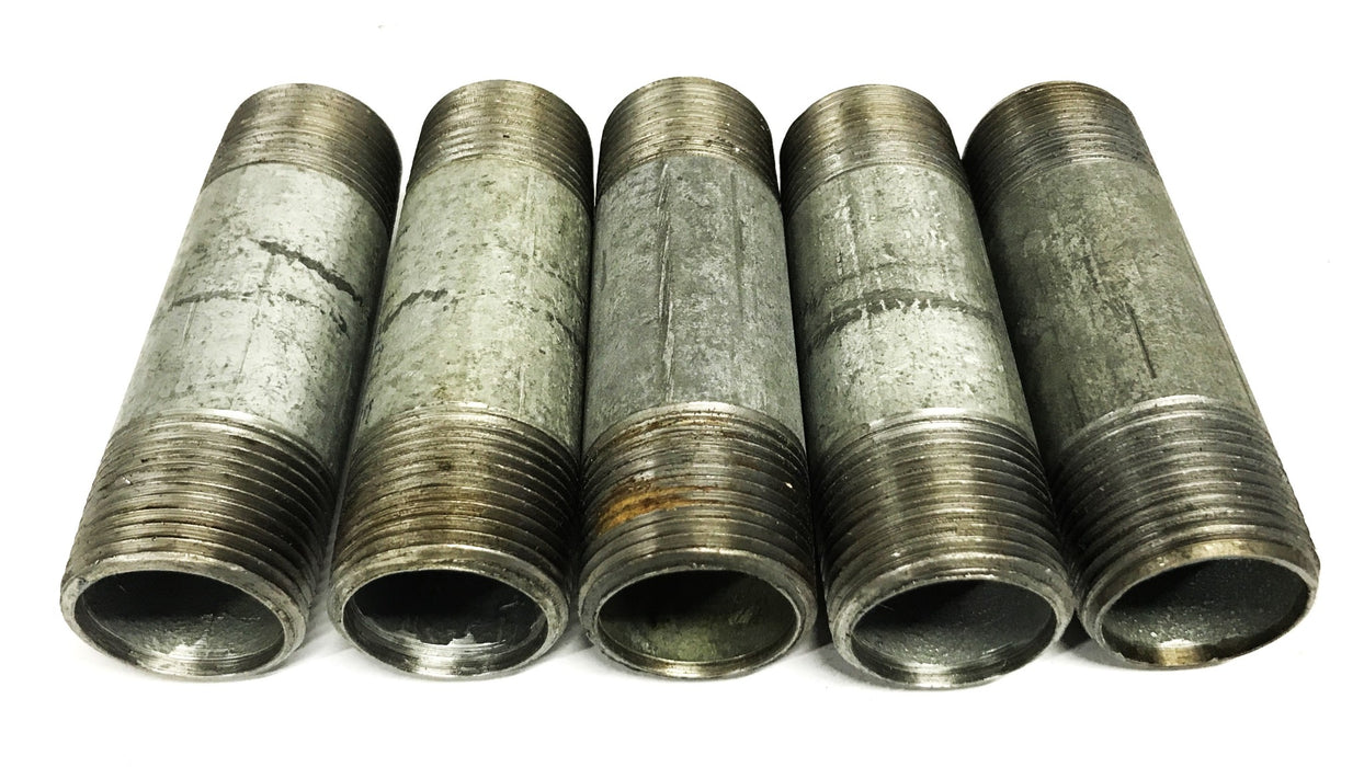Unbranded 1 inch x 4 inch Galvanized Steel Conduit Nipple [Lot of 5] NOS