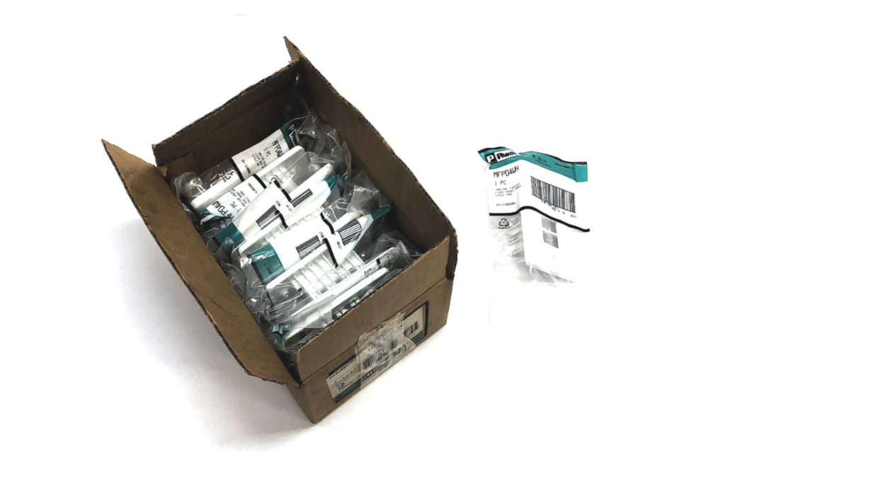 Panduit Box of (10) Mod-Com 4Dual Module Space Single Gang Faceplate MFPD4WH NOS