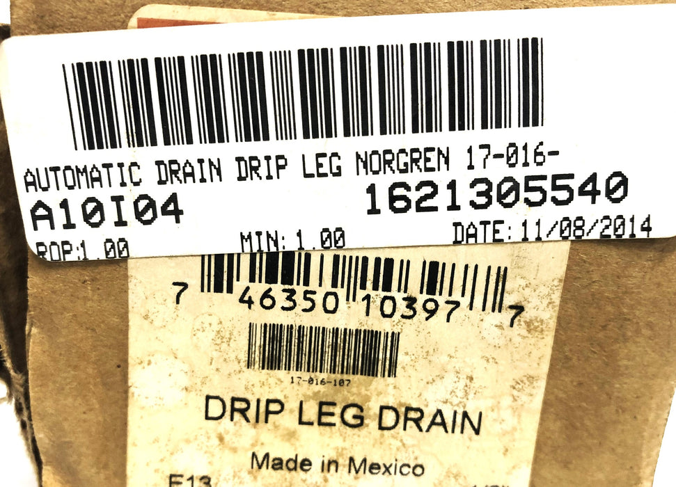 Norgren 1/2 Inch Drip Leg Drain 17-016-107 NOS