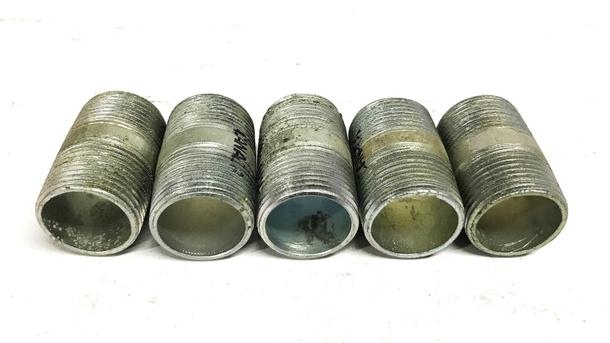 Unbranded 1 inch x 2 inch Galvanized Steel Conduit Nipple [Lot of 5] NOS