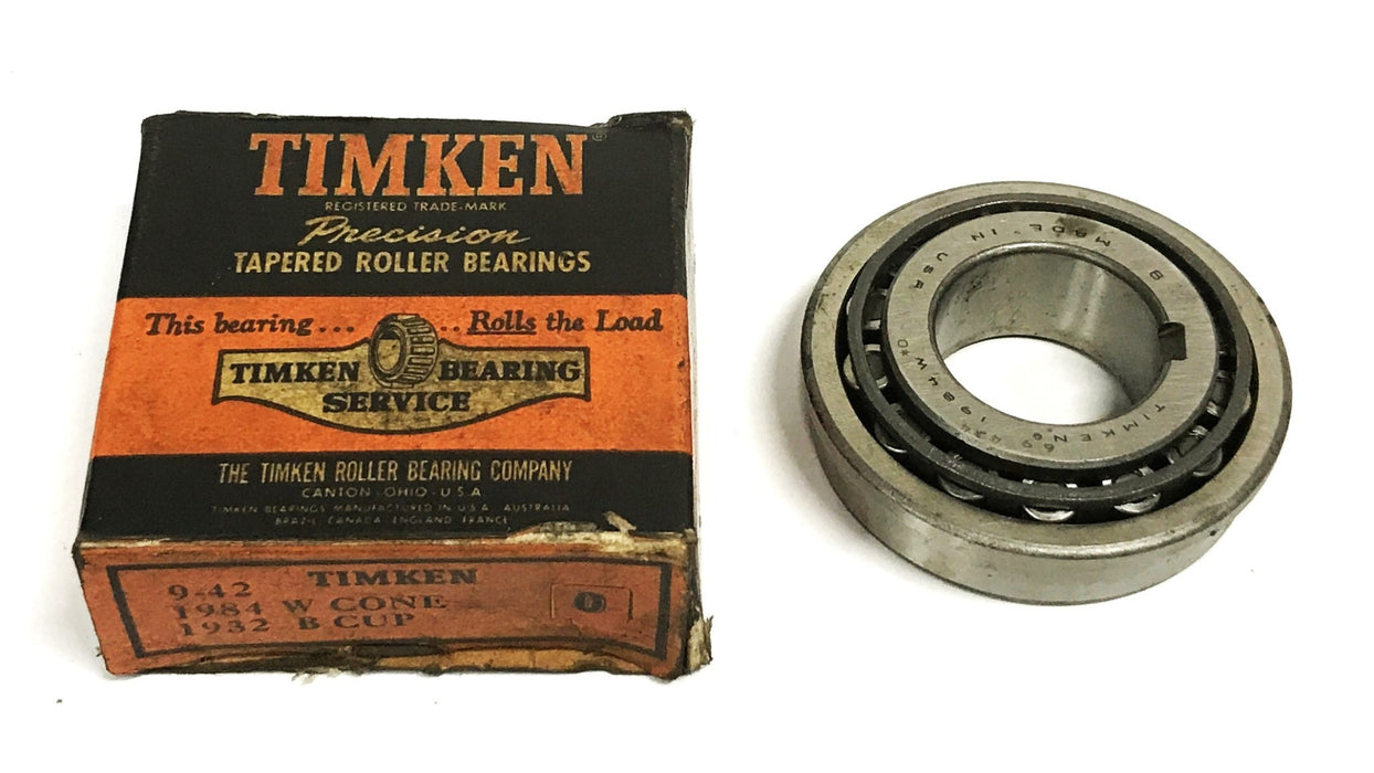 Timken Tapered Roller Bearing Cone and Flanged Cup Assembly 1984W-90042 NOS