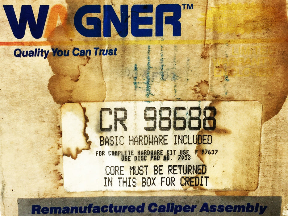 Wagner Disc Brake Caliper CR98688 REMANUFACTURED
