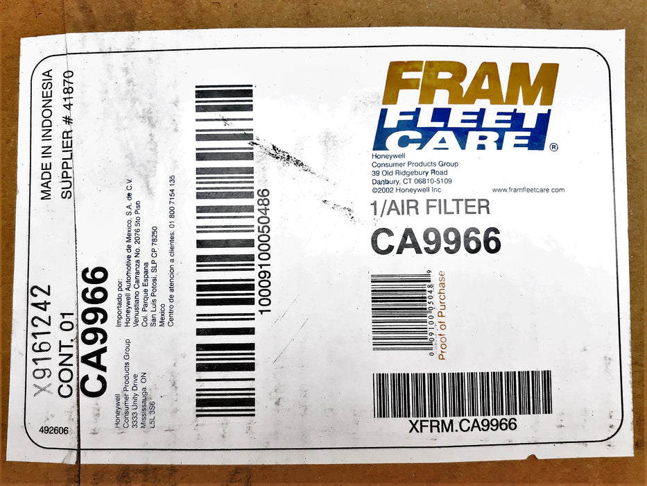 FRAM Air Filter CA9966 NOS