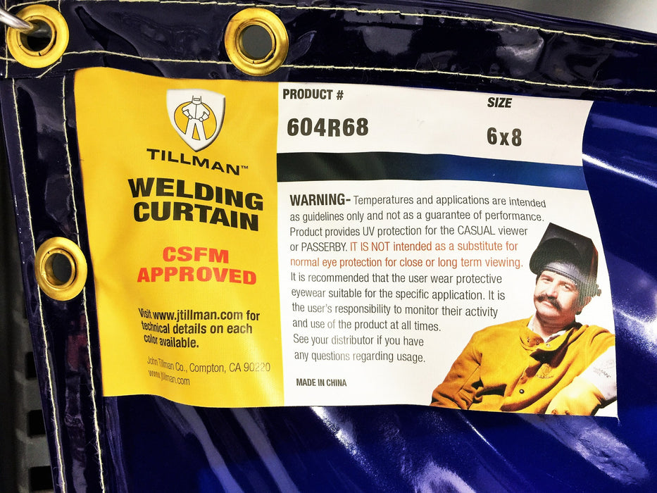 Tillman Transparent Blue Vinyl Welding Curtain 604R 6' x 8' NOS