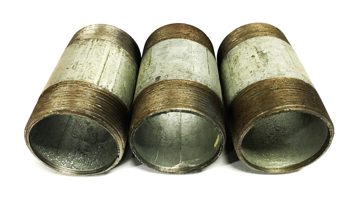 Unbranded 2 inch x 4 inch Galvanized Steel Conduit Nipple [Lot of 3] NOS