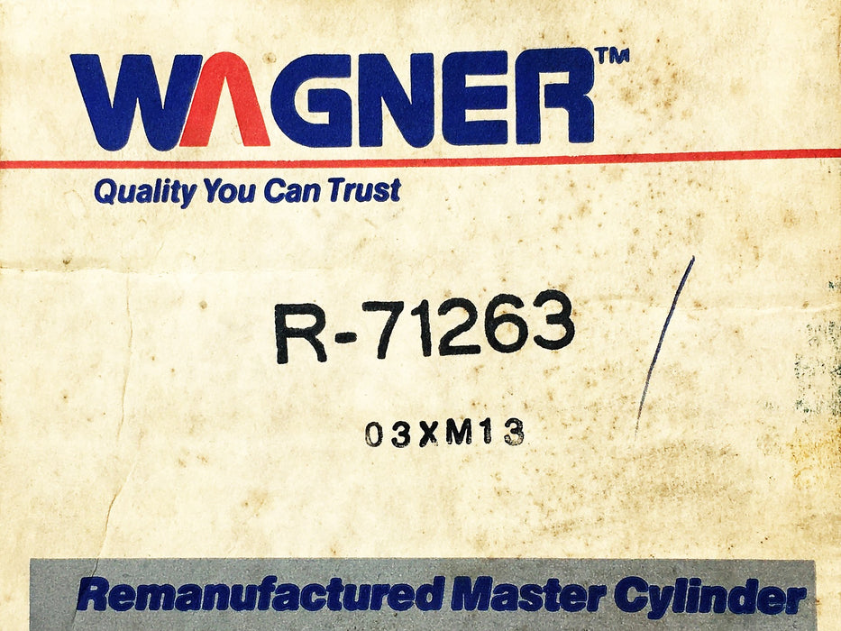 Wagner Brake Master Cylinder R71263 REMANUFACTURED