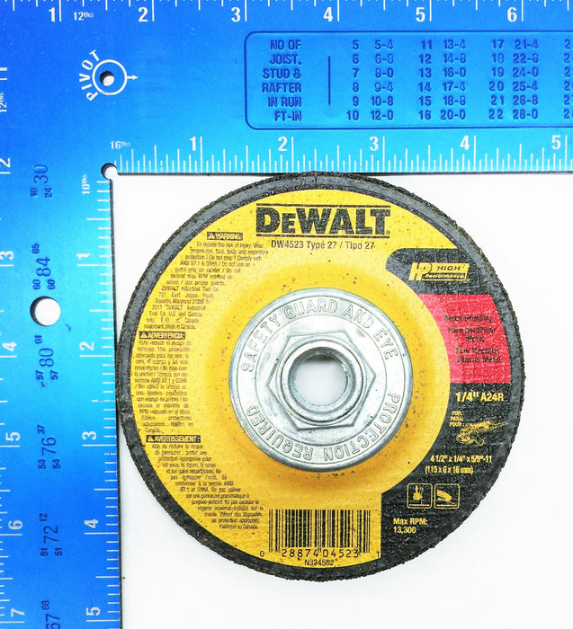 DeWALT 4-1/2"x1/4"x 5/8"-11 Grinding Wheel Masterpack DW4523 Z (10pcs) NOS