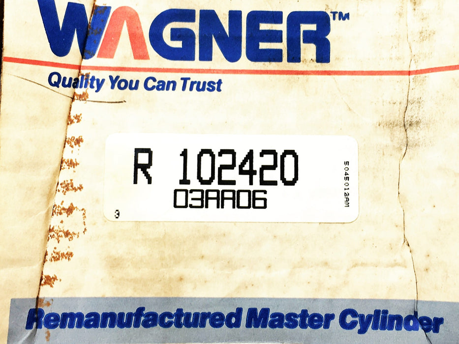 Wagner Brake Master Cylinder R102420 REMANUFACTURED