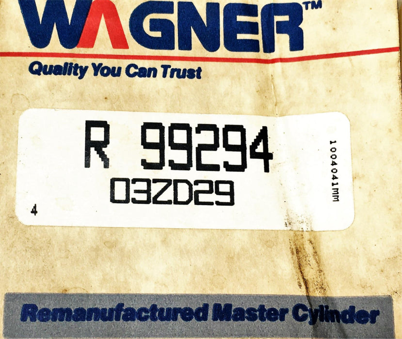 Wagner Brake Master Cylinder R99294 REMANUFACTURED