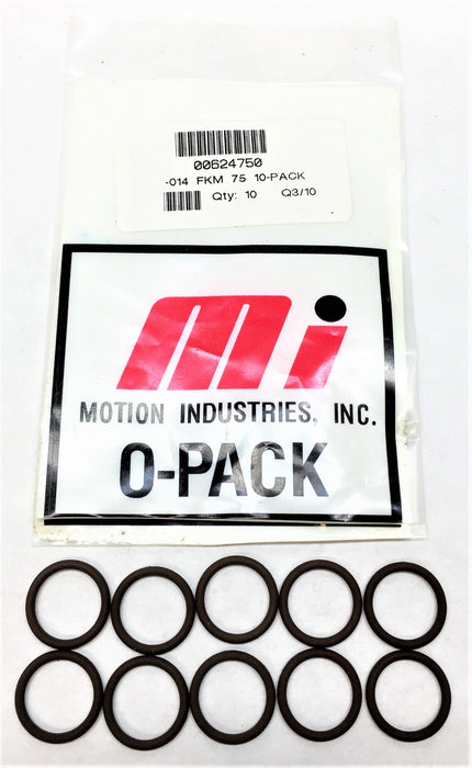 MOTION INDUSTRIES -014 FKM 75 (00624750) O-Ring/O-Pack (10pcs) [Lot of 5] NOS