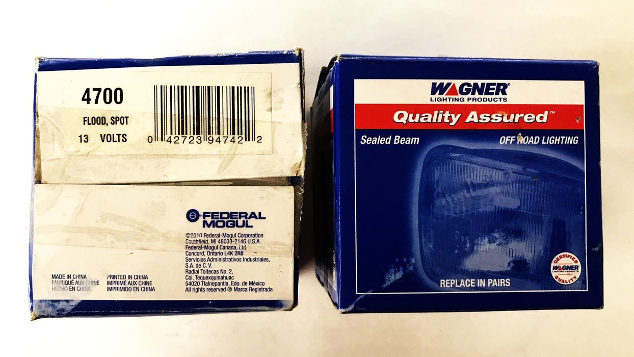 Wagner 4" Sealed Beam Spot/Flood Lamp 4700 [Lot of 2] NOS