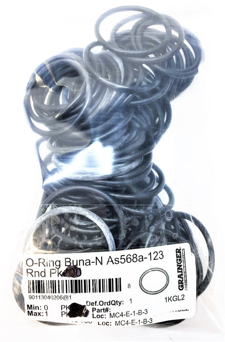 GRAINGER Buna-N O-Ring As568a-123 [Lot of 94] NOS