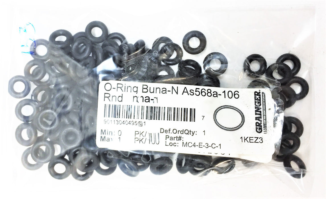 GRAINGER Buna-N O-Ring As568a-106 [Lot of 153] NOS