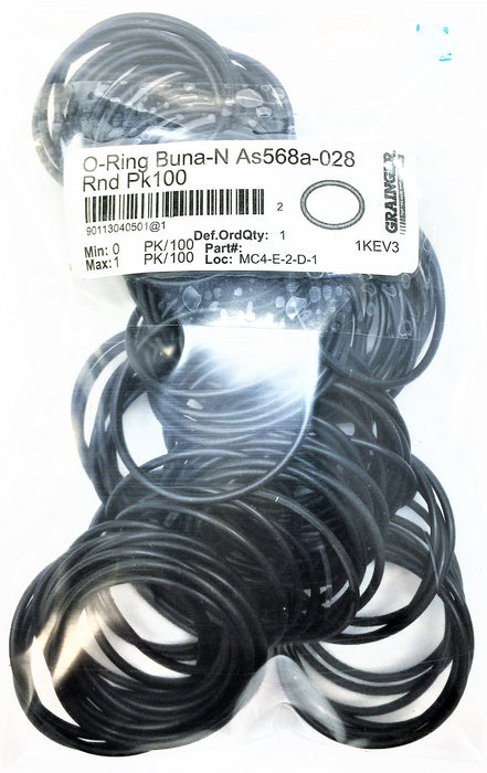 GRAINGER Buna-N O-Ring As568a-028 [Lot of 112] NOS
