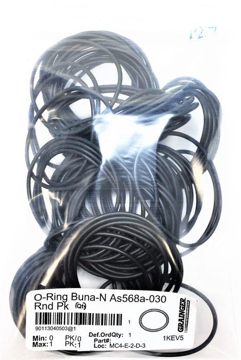 GRAINGER Buna-N O-Ring As568a-030 [Lot of 127] NOS