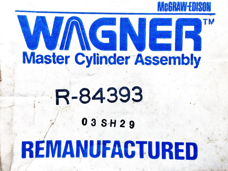 Wagner Brake Master Cylinder R84393 REMANUFACTURED