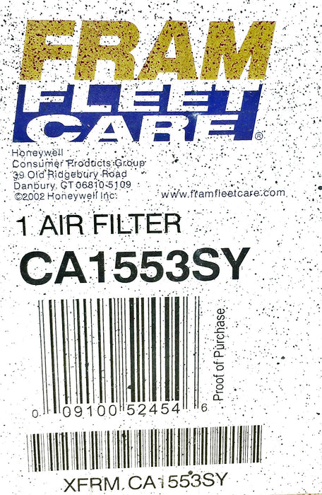 FRAM Fleet Care Air Filter CA1553SY NOS