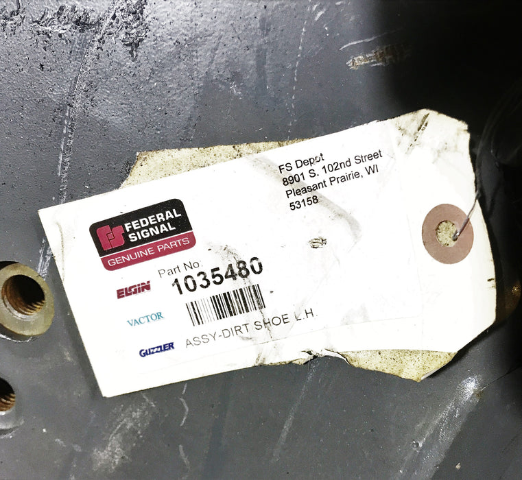 Elgin/Federal Signal Left Side Dirt Shoe Assembly 1035480 NOS