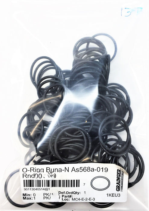 GRAINGER Buna-N O-Ring As568a-019 [Lot of 137] NOS