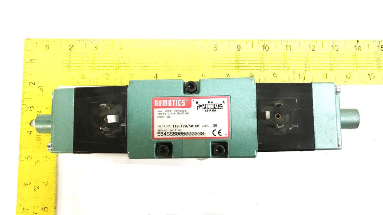 Asco Numatics Solenoid Air Valve 554SS6006000030 (228-723C) NOS