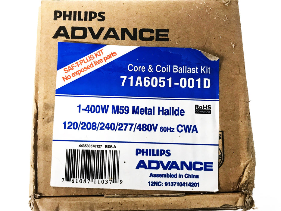 Philips Advance Core and Coil Metal Halide Ballast Kit 71A6051-001D NOS