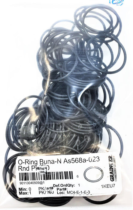 GRAINGER Buna-N O-Ring As568a-023 [Lot of 108] NOS