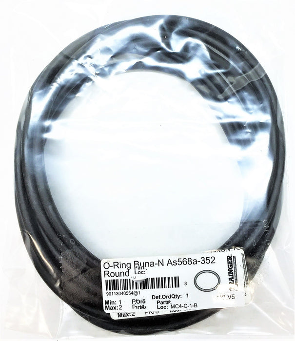 GRAINGER O-Ring Buna-N As568a-352 [Lot of 9] NOS