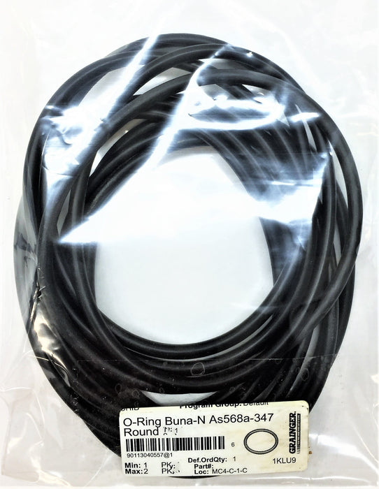 GRAINGER O-Ring Buna-N As568a-347 [Lot of 12] NOS