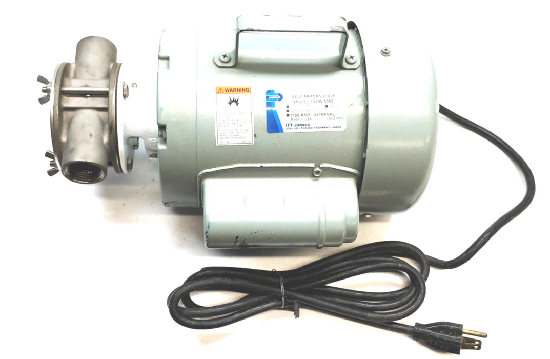 Jabsco ITT 1725RPM 60Hz 115/230VAC 3/4HP Self Priming Pump 12490-0003 USED