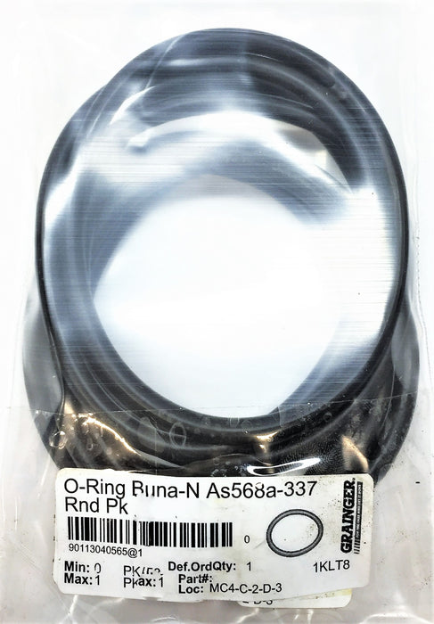 GRAINGER O-Ring Buna-N As568a-337 [Lot of 9] NOS