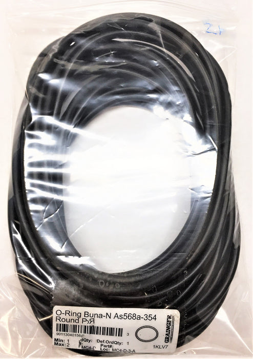 GRAINGER O-Ring Buna-N As568a-354 [Lot of 21] NOS