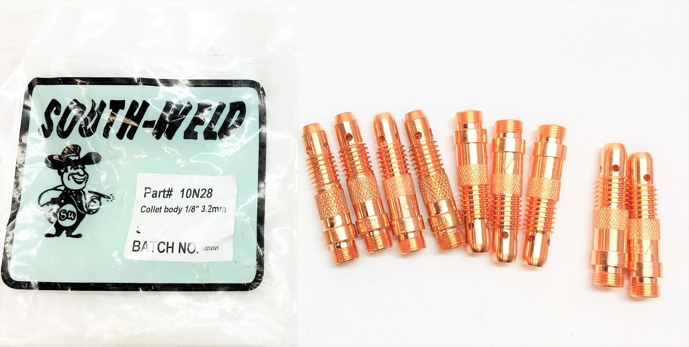 South-Weld 1/8" Collet Body 3.2mm 10N28 [Lot of 9] NOS