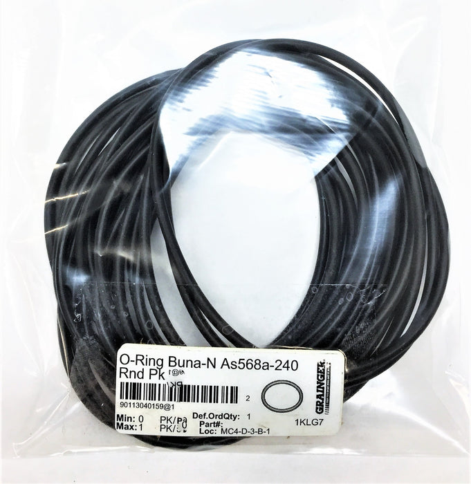 GRAINGER O-Ring Buna-N As568a-240 [Lot of 21] NOS