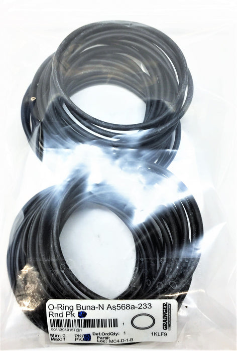 GRAINGER O-Ring Buna-N As568a-233 [Lot of 40] NOS