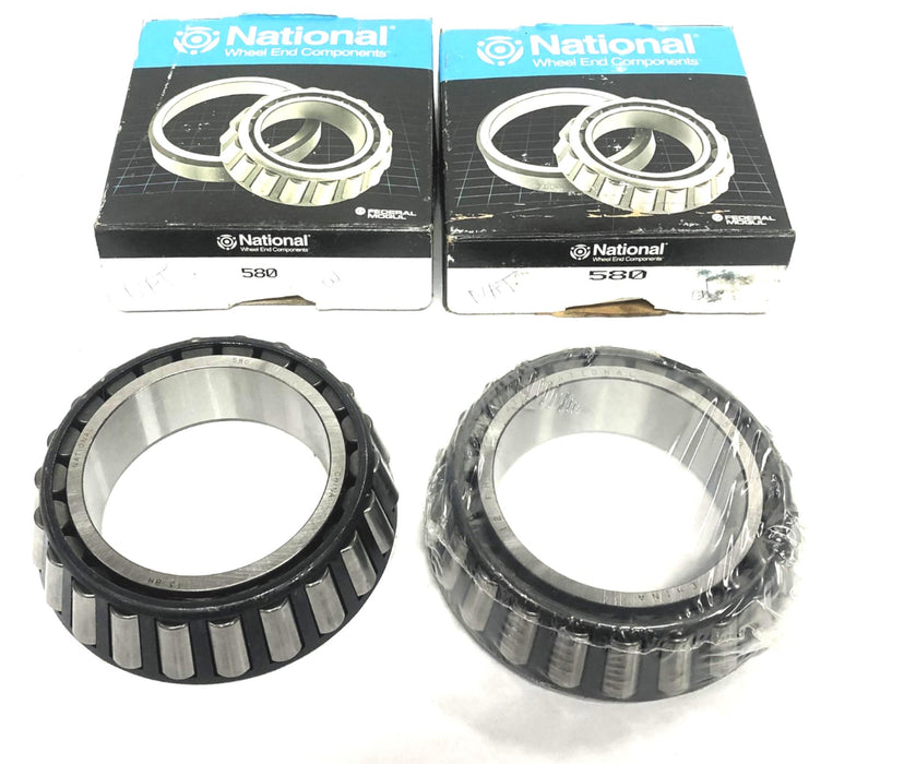 National Tapered Roller Bearing Cone 580 [Lot of 2] NOS