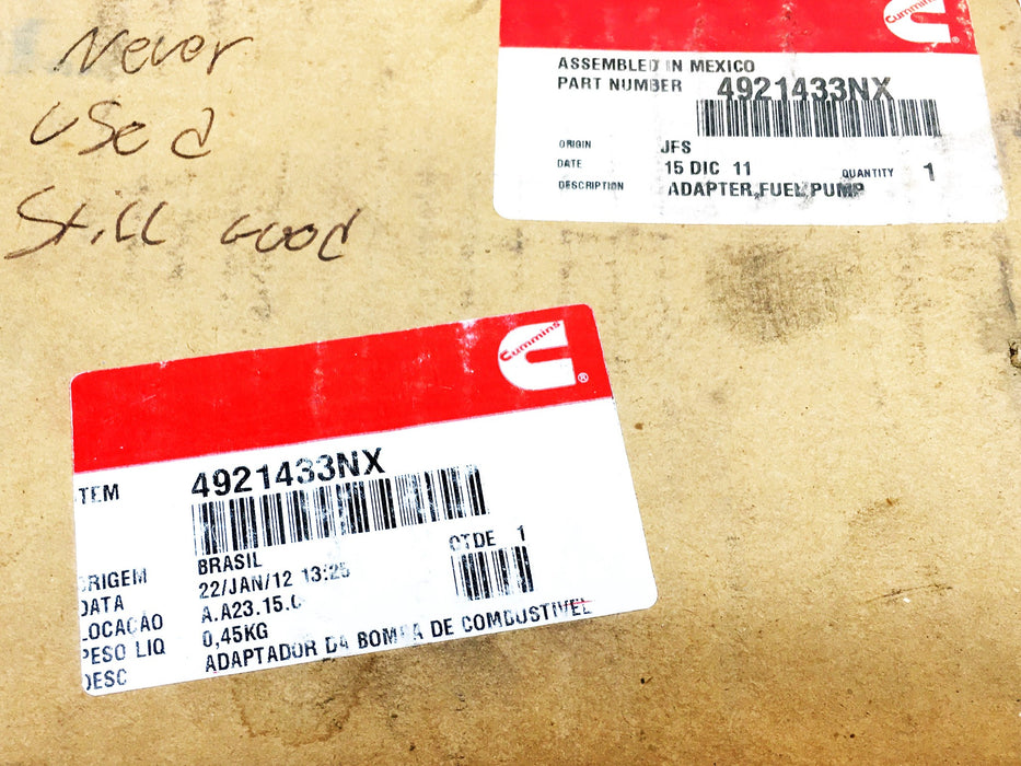 Cummins Fuel Pump Adapter 4921433NX NOS