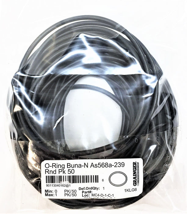 GRAINGER O-Ring Buna-N Pack (50pcs) As568a-239 NOS