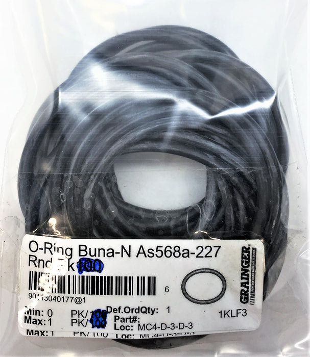 GRAINGER O-Ring Buna-N As568a-227 [Lot of 27] NOS
