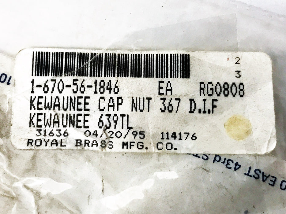 Royal Brass Chrome Cap Nut 07-639TL [Lot of 3] NOS