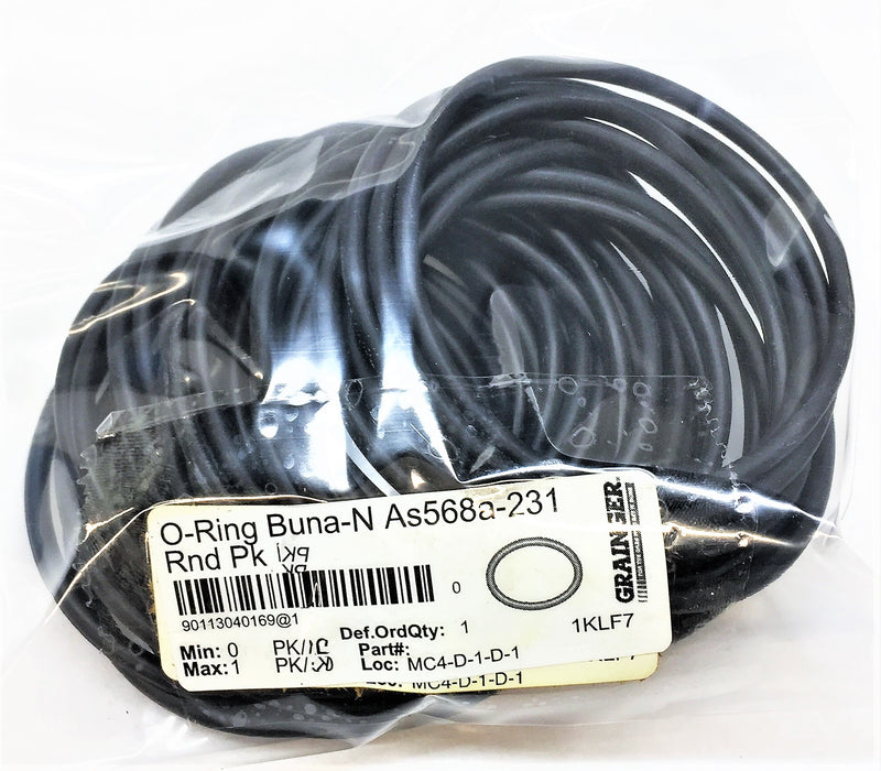GRAINGER O-Ring Buna-N As568a-231 [Lot of 36] NOS